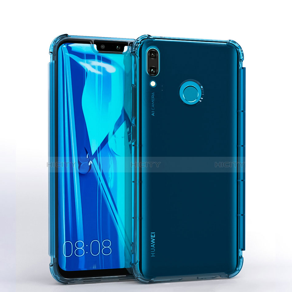 Huawei Enjoy 9 Plus用極薄ソフトケース シリコンケース 耐衝撃 全面保護 クリア透明 S01 ファーウェイ ネイビー