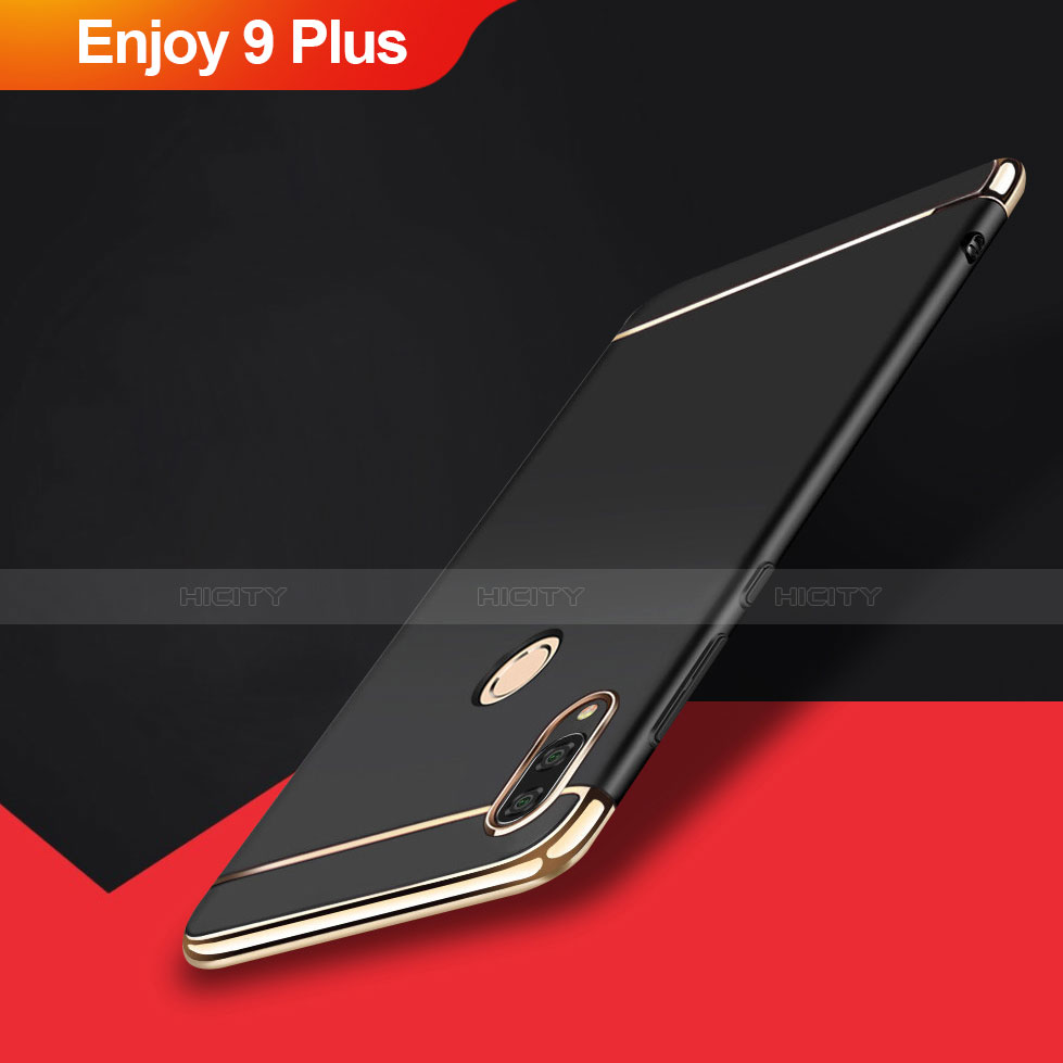 Huawei Enjoy 9 Plus用ケース 高級感 手触り良い メタル兼プラスチック バンパー M01 ファーウェイ ブラック