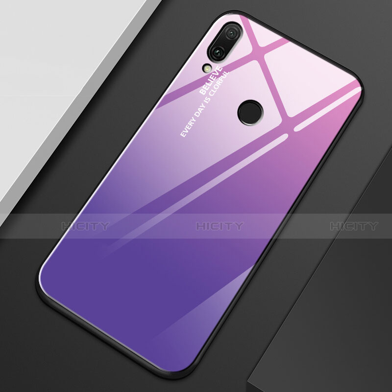 Huawei Enjoy 9 Plus用ハイブリットバンパーケース プラスチック 鏡面 虹 グラデーション 勾配色 カバー M01 ファーウェイ 