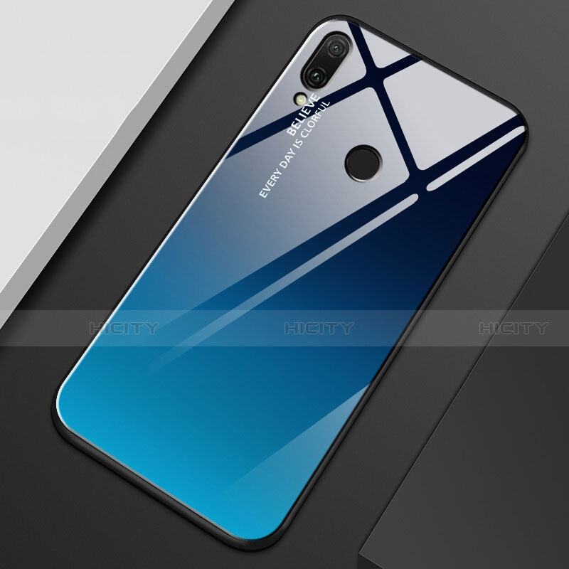 Huawei Enjoy 9 Plus用ハイブリットバンパーケース プラスチック 鏡面 虹 グラデーション 勾配色 カバー M01 ファーウェイ 