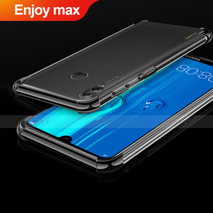 Huawei Enjoy Max用極薄ソフトケース シリコンケース 耐衝撃 全面保護 クリア透明 H01 ファーウェイ ブラック