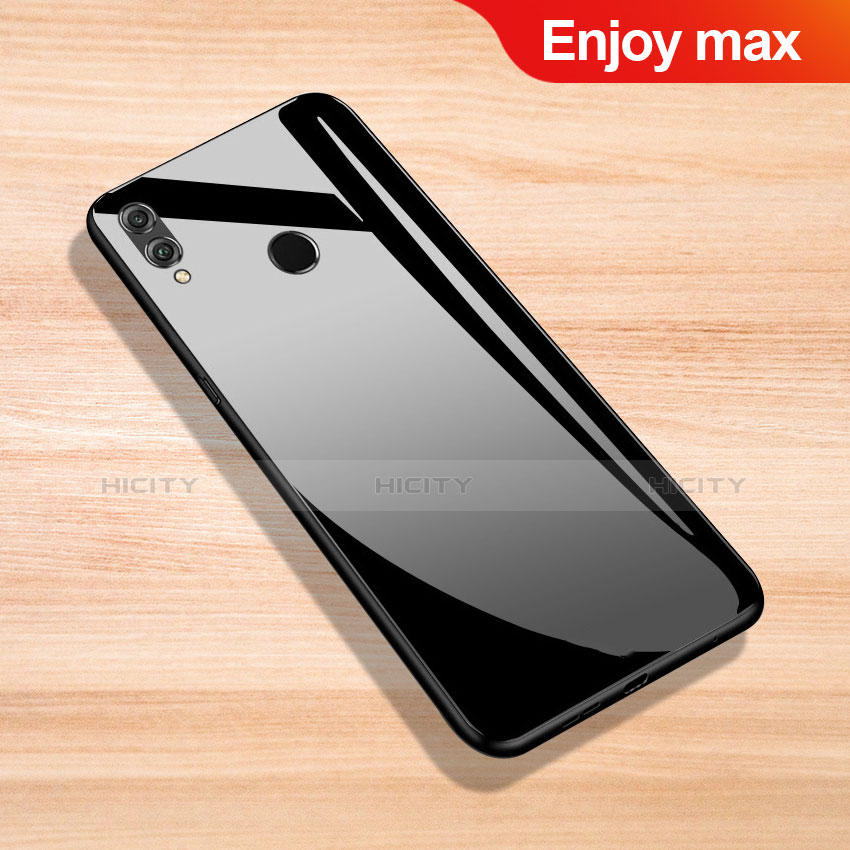Huawei Enjoy Max用ハイブリットバンパーケース プラスチック 鏡面 カバー ファーウェイ ブラック