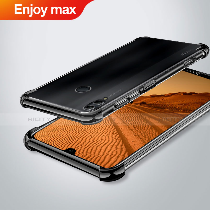 Huawei Enjoy Max用極薄ソフトケース シリコンケース 耐衝撃 全面保護 クリア透明 H02 ファーウェイ ブラック