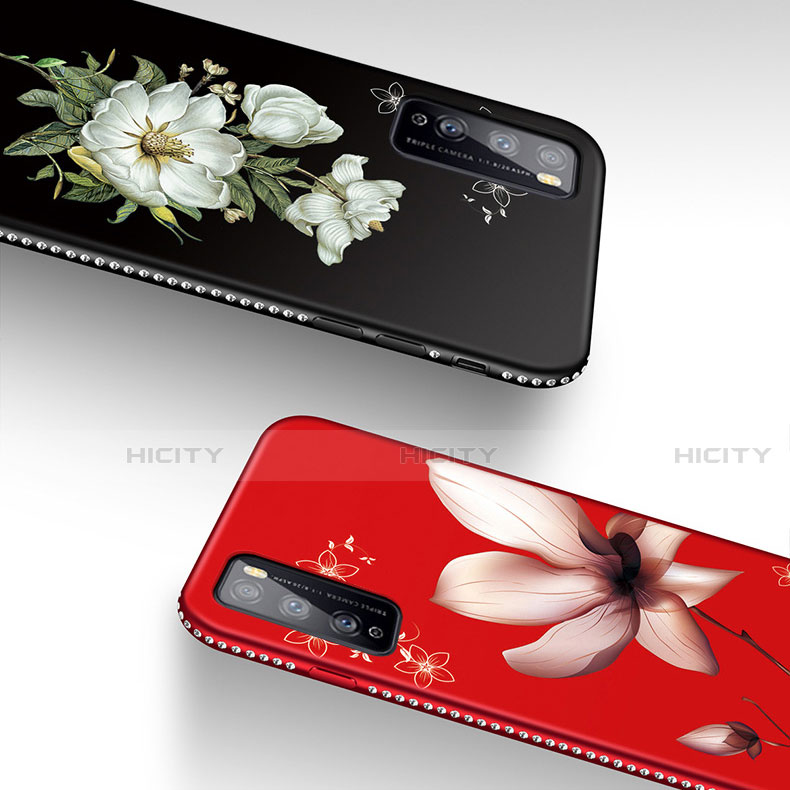 Huawei Enjoy Z 5G用シリコンケース ソフトタッチラバー 花 カバー S02 ファーウェイ 