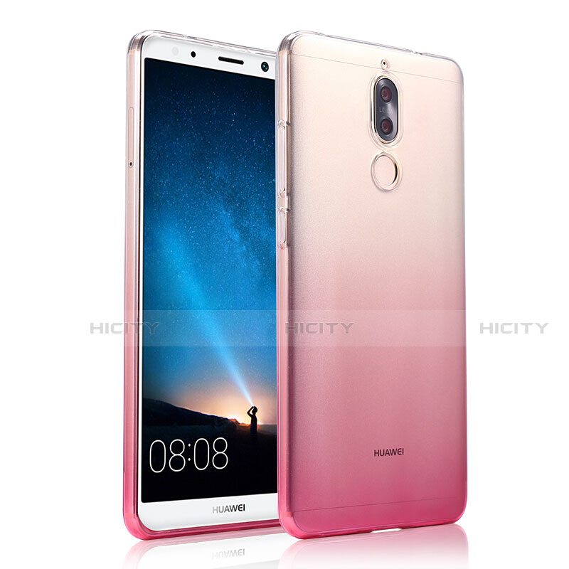 Huawei G10用極薄ソフトケース グラデーション 勾配色 クリア透明 ファーウェイ ピンク