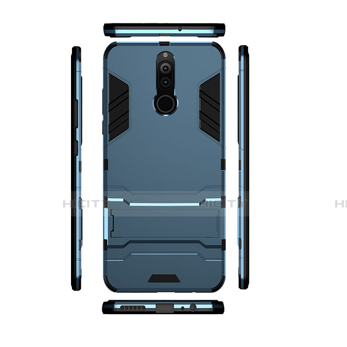 Huawei G10用ハイブリットバンパーケース スタンド プラスチック 兼シリコーン ファーウェイ ネイビー