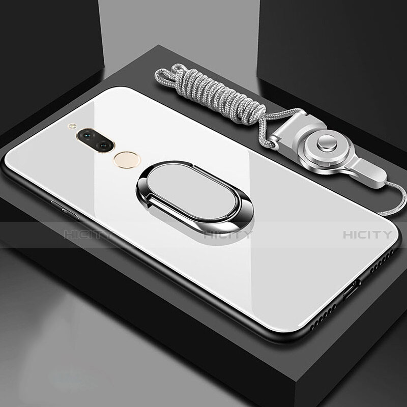 Huawei G10用ハイブリットバンパーケース プラスチック 鏡面 カバー アンド指輪 マグネット式 ファーウェイ ホワイト