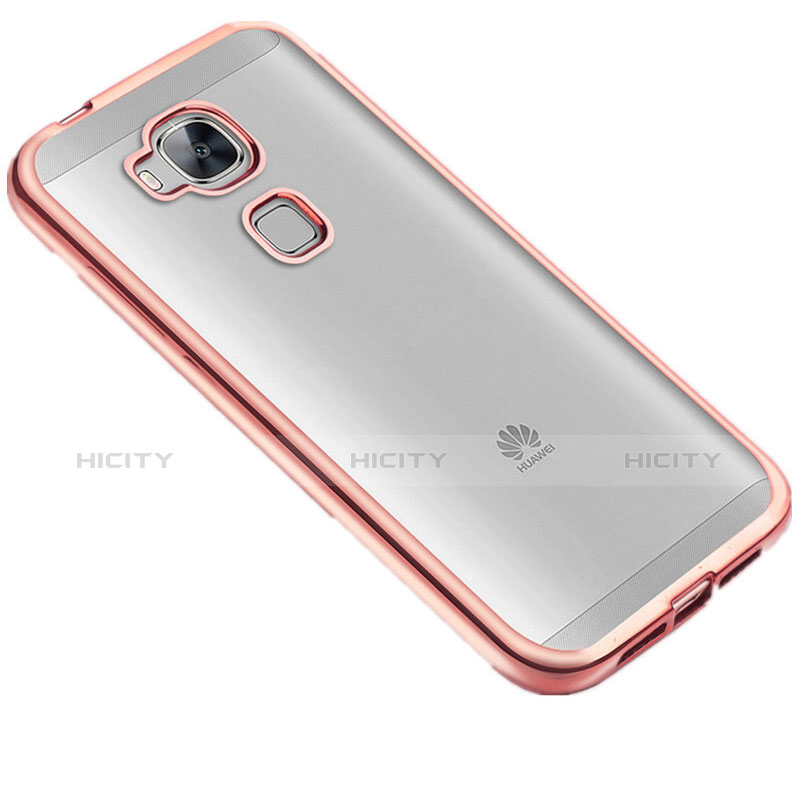 Huawei G7 Plus用ハイブリットバンパーケース クリア透明 プラスチック ファーウェイ ローズゴールド