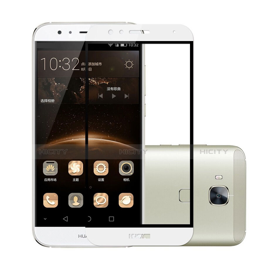 Huawei G7 Plus用強化ガラス フル液晶保護フィルム F02 ファーウェイ ホワイト