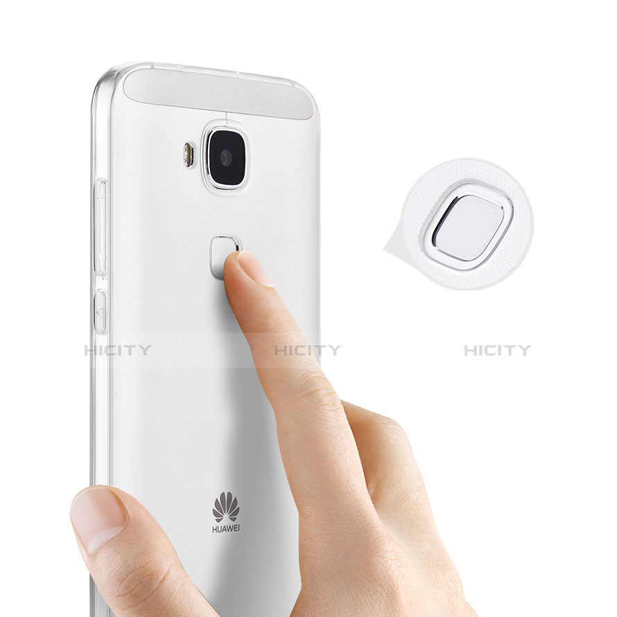 Huawei G8用極薄ソフトケース シリコンケース 耐衝撃 全面保護 クリア透明 ファーウェイ ホワイト