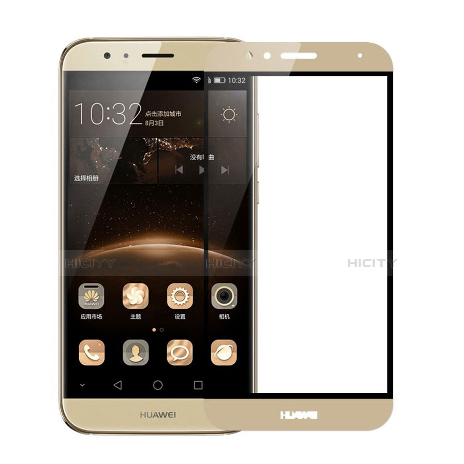 Huawei G8用強化ガラス フル液晶保護フィルム F02 ファーウェイ ゴールド