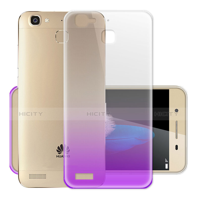 Huawei G8 Mini用極薄ソフトケース グラデーション 勾配色 クリア透明 ファーウェイ パープル