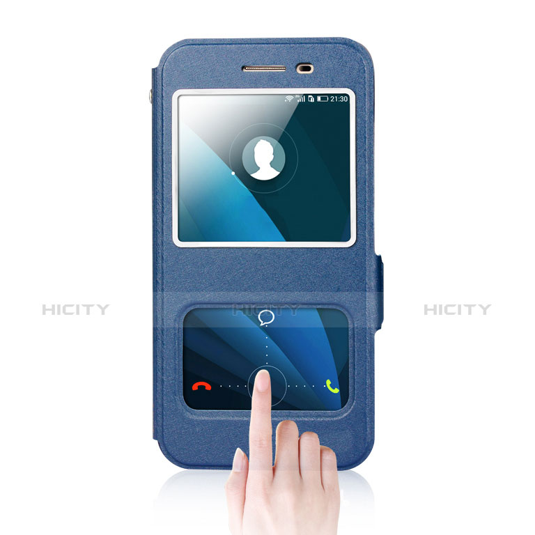 Huawei G8 Mini用手帳型 レザーケース スタンド L01 ファーウェイ ネイビー