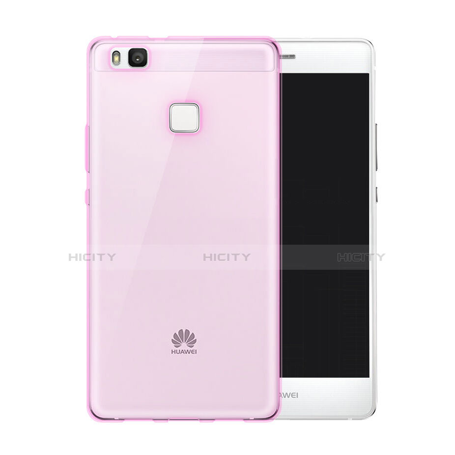 Huawei G9 Lite用極薄ソフトケース シリコンケース 耐衝撃 全面保護 クリア透明 ファーウェイ ピンク