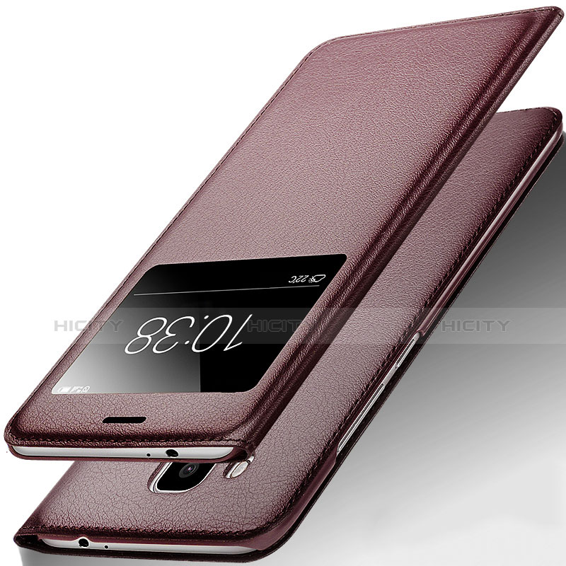 Huawei G9 Plus用手帳型 レザーケース スタンド ファーウェイ ブラウン