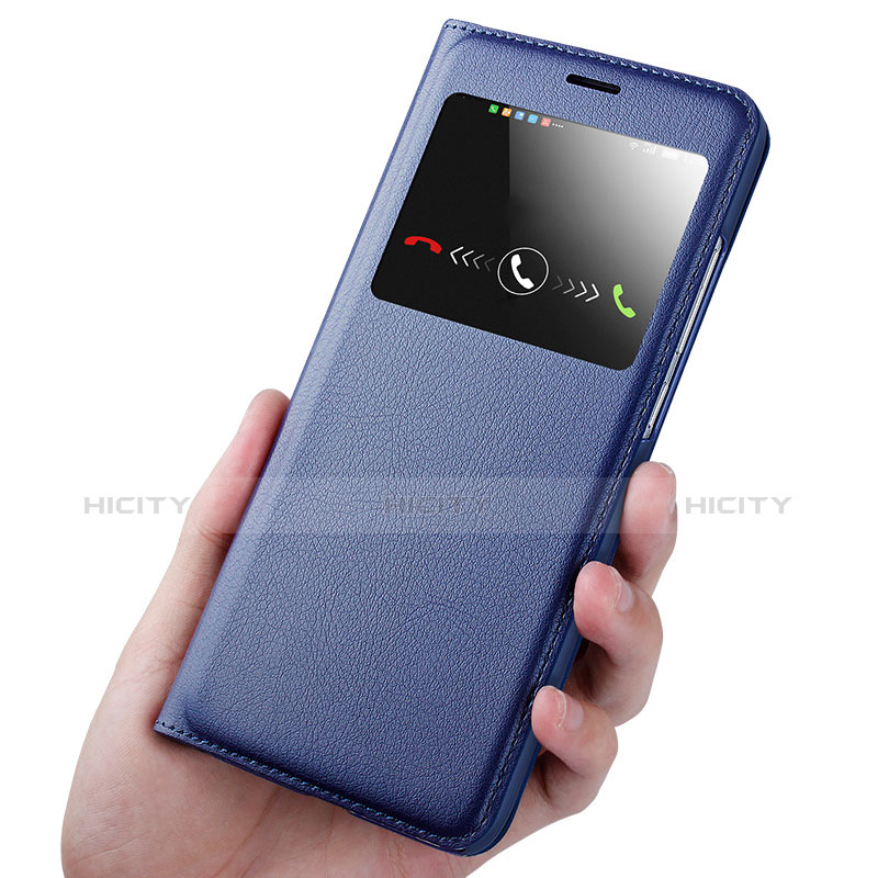 Huawei G9 Plus用手帳型 レザーケース スタンド ファーウェイ ネイビー