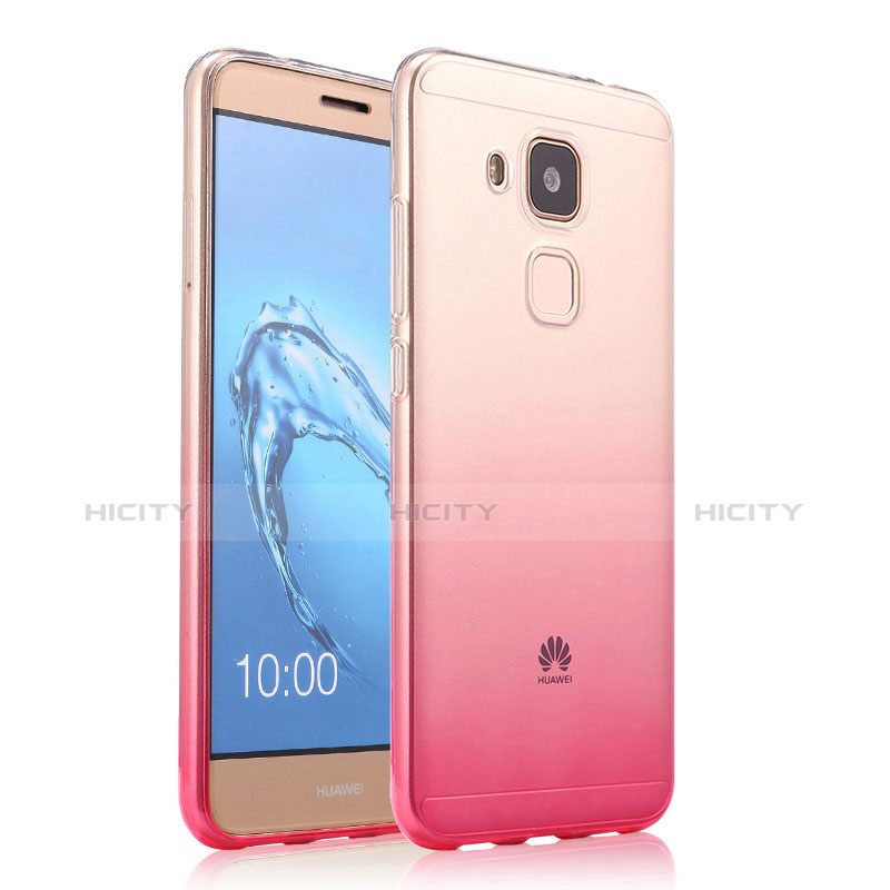 Huawei G9 Plus用極薄ソフトケース グラデーション 勾配色 クリア透明 ファーウェイ ピンク
