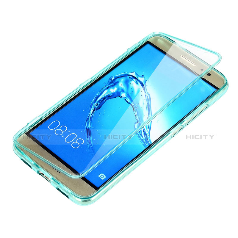 Huawei G9 Plus用ソフトケース フルカバー クリア透明 ファーウェイ ブルー