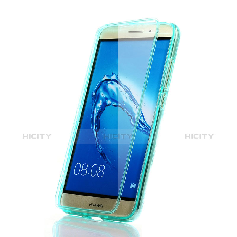 Huawei G9 Plus用ソフトケース フルカバー クリア透明 ファーウェイ ブルー