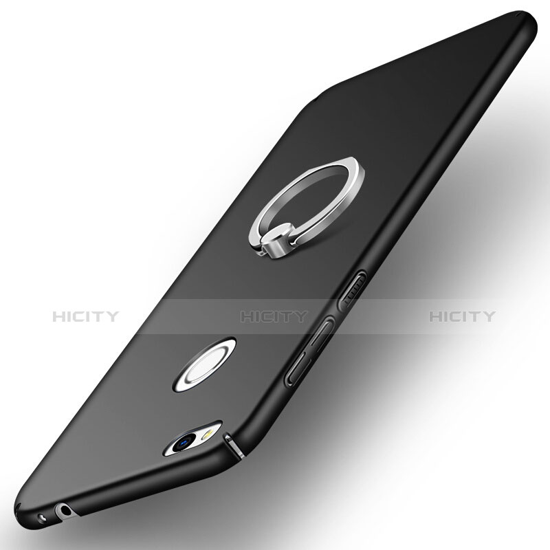 Huawei GR3 (2017)用ハードケース プラスチック 質感もマット アンド指輪 A03 ファーウェイ ブラック