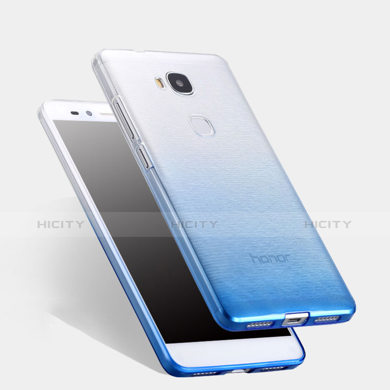 Huawei GR5用極薄ソフトケース グラデーション 勾配色 クリア透明 ファーウェイ ブルー