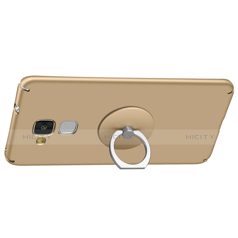 Huawei GR5 Mini用ハードケース プラスチック 質感もマット アンド指輪 ファーウェイ ゴールド