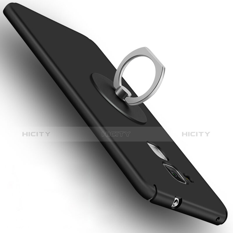 Huawei GR5 Mini用ハードケース プラスチック 質感もマット アンド指輪 ファーウェイ ブラック