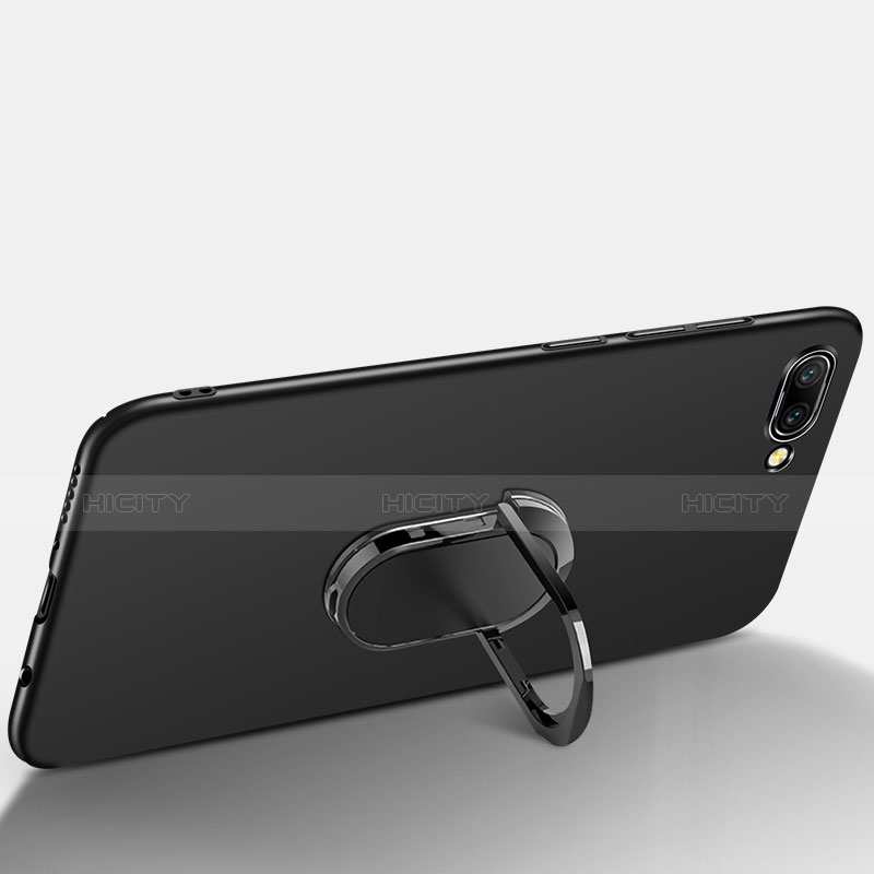 Huawei Honor 10用ハードケース プラスチック 質感もマット アンド指輪 亦 ひも ファーウェイ ブラック