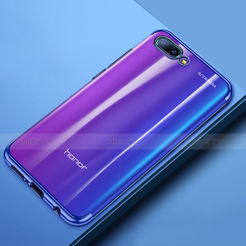 Huawei Honor 10用極薄ソフトケース シリコンケース 耐衝撃 全面保護 クリア透明 T08 ファーウェイ ネイビー