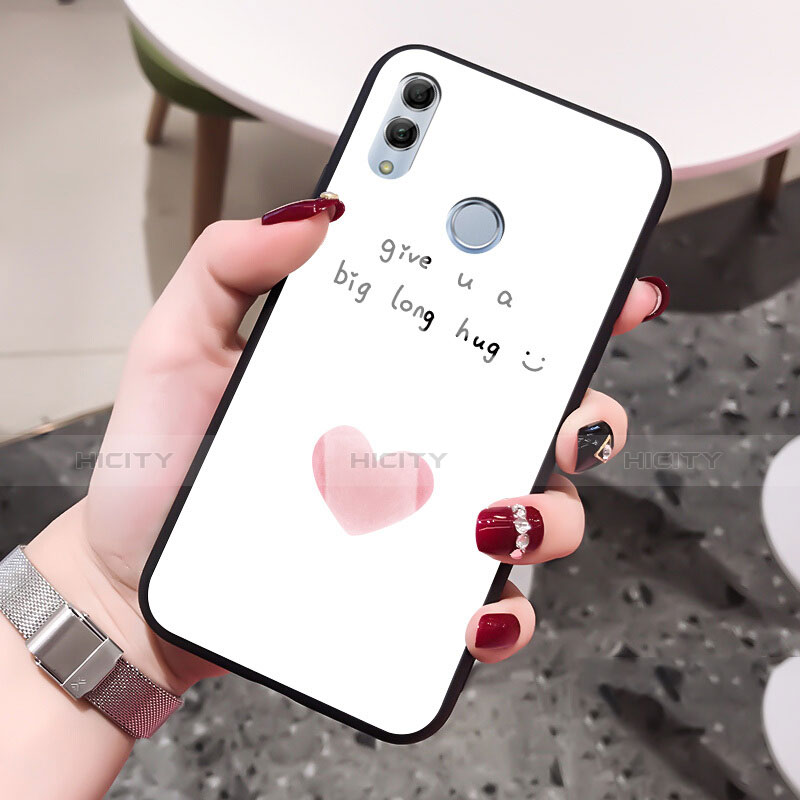 Huawei Honor 10 Lite用ハイブリットバンパーケース プラスチック 愛の心 鏡面 ファーウェイ ピンク