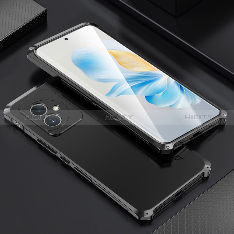 Huawei Honor 100 5G用360度 フルカバー ケース 高級感 手触り良い アルミメタル 製の金属製 ファーウェイ ブラック