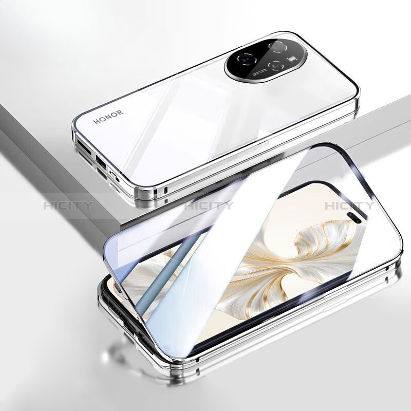 Huawei Honor 100 Pro 5G用ケース 高級感 手触り良い アルミメタル 製の金属製 360度 フルカバーバンパー 鏡面 カバー P02 ファーウェイ 
