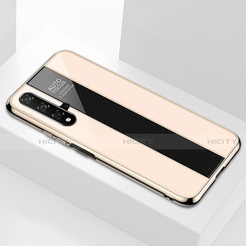 Huawei Honor 20用ハイブリットバンパーケース プラスチック 鏡面 カバー T04 ファーウェイ ゴールド