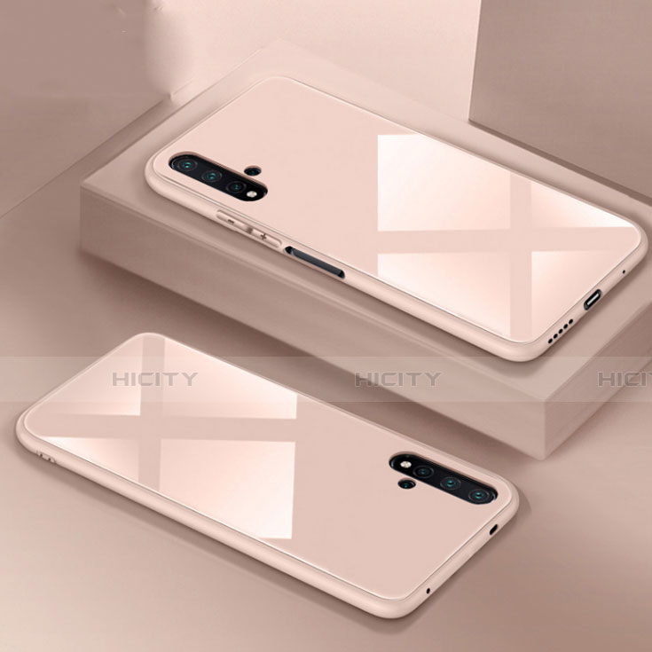 Huawei Honor 20用ハイブリットバンパーケース プラスチック 鏡面 カバー T05 ファーウェイ ピンク