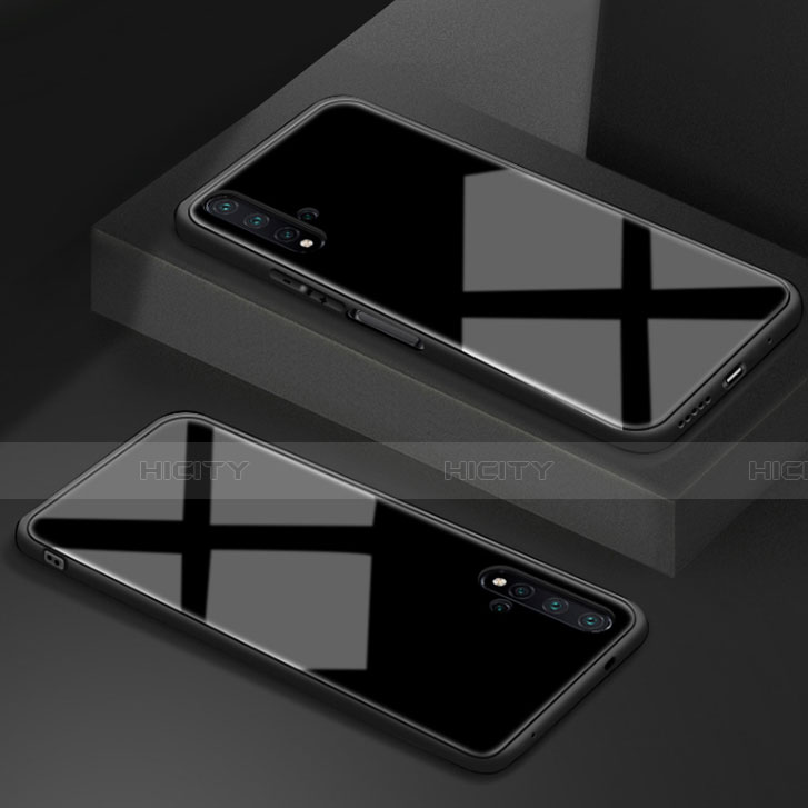 Huawei Honor 20用ハイブリットバンパーケース プラスチック 鏡面 カバー T05 ファーウェイ ブラック