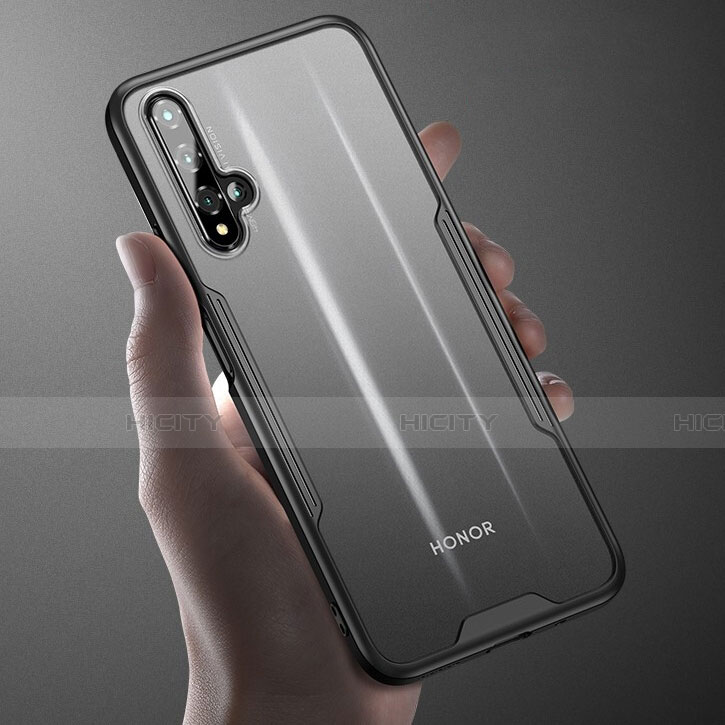 Huawei Honor 20用ハイブリットバンパーケース クリア透明 プラスチック 鏡面 カバー H01 ファーウェイ 