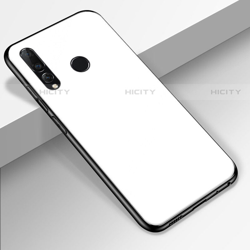 Huawei Honor 20 Lite用ハイブリットバンパーケース プラスチック 鏡面 カバー ファーウェイ ホワイト