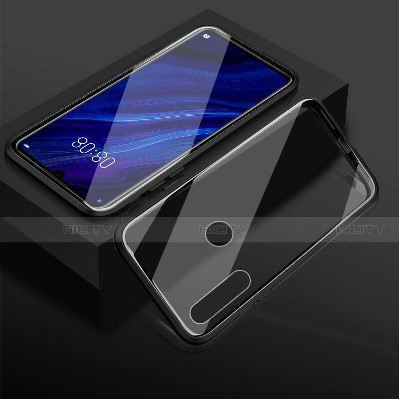 Huawei Honor 20 Lite用ケース 高級感 手触り良い アルミメタル 製の金属製 360度 フルカバーバンパー 鏡面 カバー T05 ファーウェイ ブラック