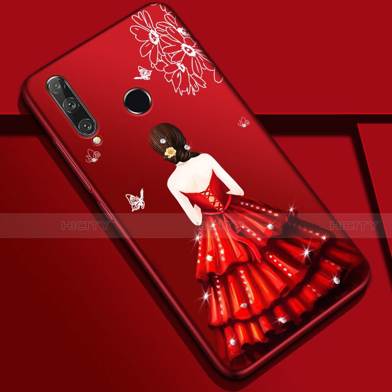 Huawei Honor 20 Lite用シリコンケース ソフトタッチラバー バタフライ ドレスガール ドレス少女 カバー Z01 ファーウェイ カラフル