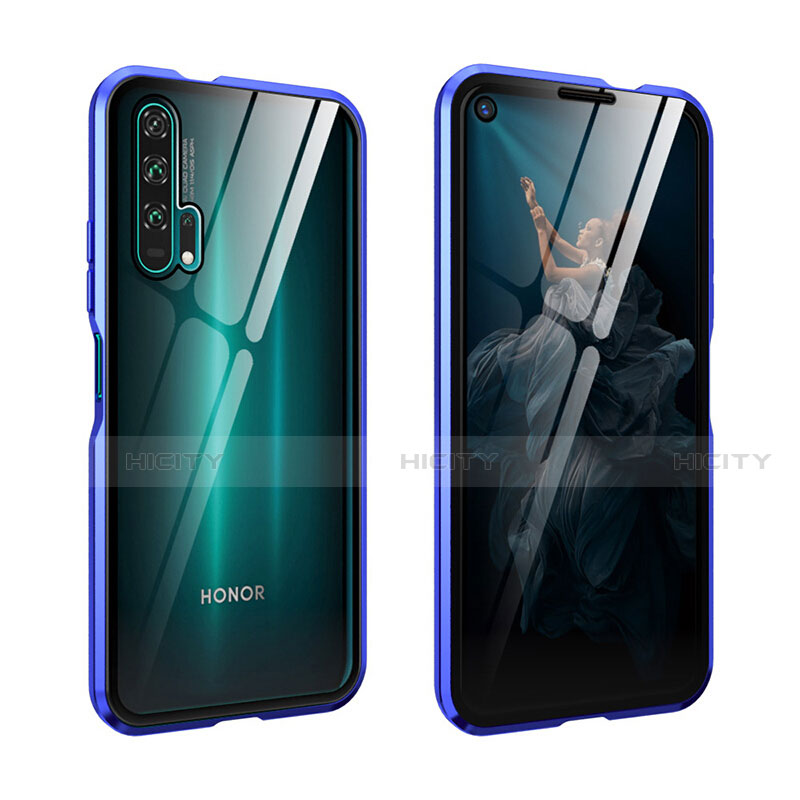 Huawei Honor 20 Pro用ケース 高級感 手触り良い アルミメタル 製の金属製 360度 フルカバーバンパー 鏡面 カバー ファーウェイ ネイビー