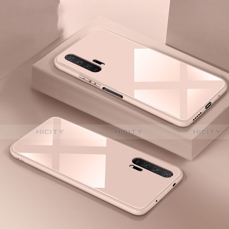 Huawei Honor 20 Pro用ハイブリットバンパーケース プラスチック 鏡面 カバー T02 ファーウェイ ピンク