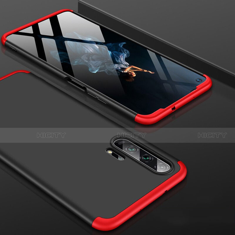 Huawei Honor 20 Pro用ハードケース プラスチック 質感もマット 前面と背面 360度 フルカバー P01 ファーウェイ レッド・ブラック