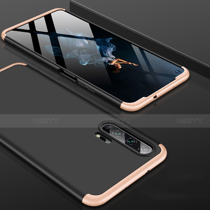 Huawei Honor 20 Pro用ハードケース プラスチック 質感もマット 前面と背面 360度 フルカバー P01 ファーウェイ ゴールド・ブラック