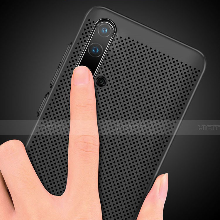 Huawei Honor 20S用ハードケース プラスチック メッシュ デザイン ファーウェイ ブラック