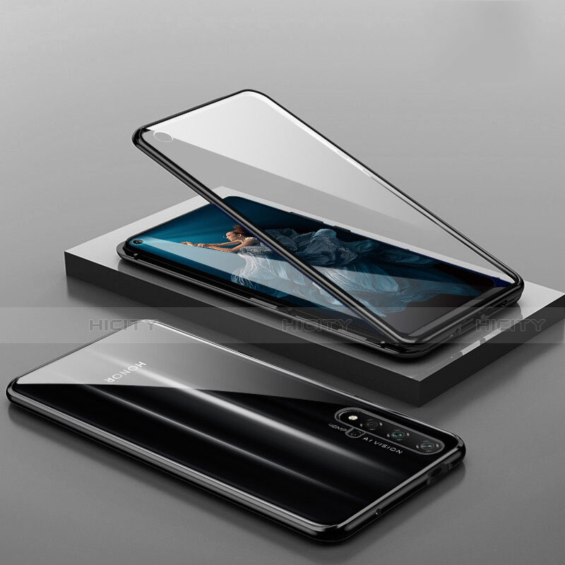 Huawei Honor 20S用ケース 高級感 手触り良い アルミメタル 製の金属製 360度 フルカバーバンパー 鏡面 カバー T10 ファーウェイ ブラック