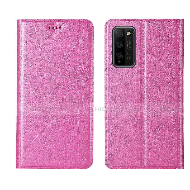 Huawei Honor 30 Lite 5G用手帳型 レザーケース スタンド カバー T01 ファーウェイ ピンク