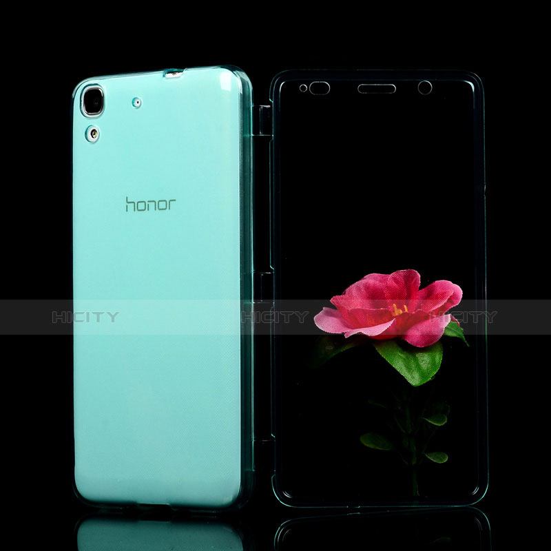 Huawei Honor 4A用ソフトケース フルカバー クリア透明 ファーウェイ ネイビー