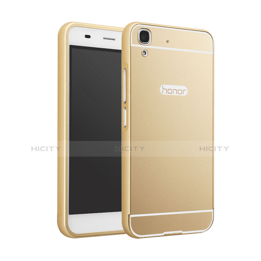 Huawei Honor 4A用ケース 高級感 手触り良い アルミメタル 製の金属製 バンパー ファーウェイ ゴールド