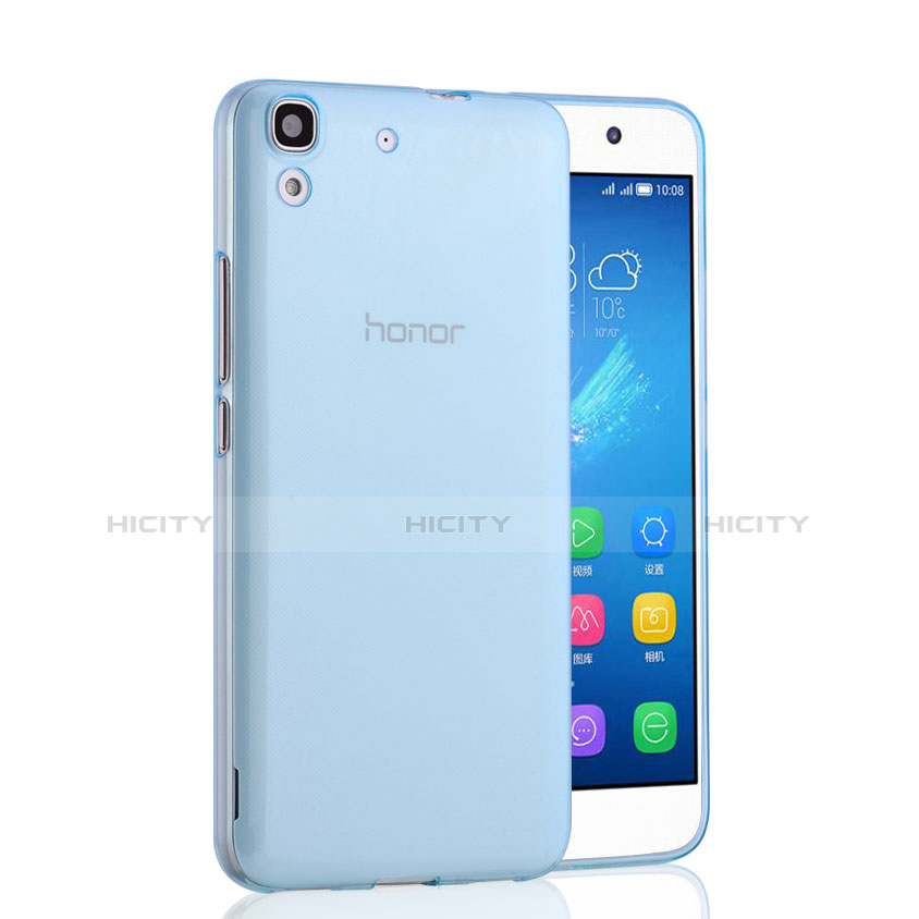 Huawei Honor 4A用極薄ソフトケース シリコンケース 耐衝撃 全面保護 クリア透明 ファーウェイ ネイビー
