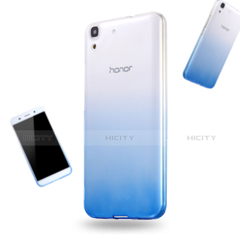 Huawei Honor 4A用極薄ソフトケース グラデーション 勾配色 クリア透明 ファーウェイ ネイビー